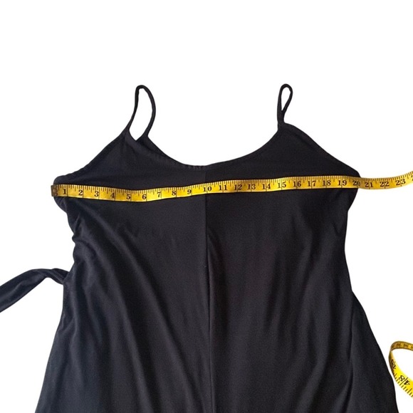 A Pea in the Pod Black Maternity Jumpsuit Spaghetti Strap Tie Waist Jogger LG - Picture 12 of 12